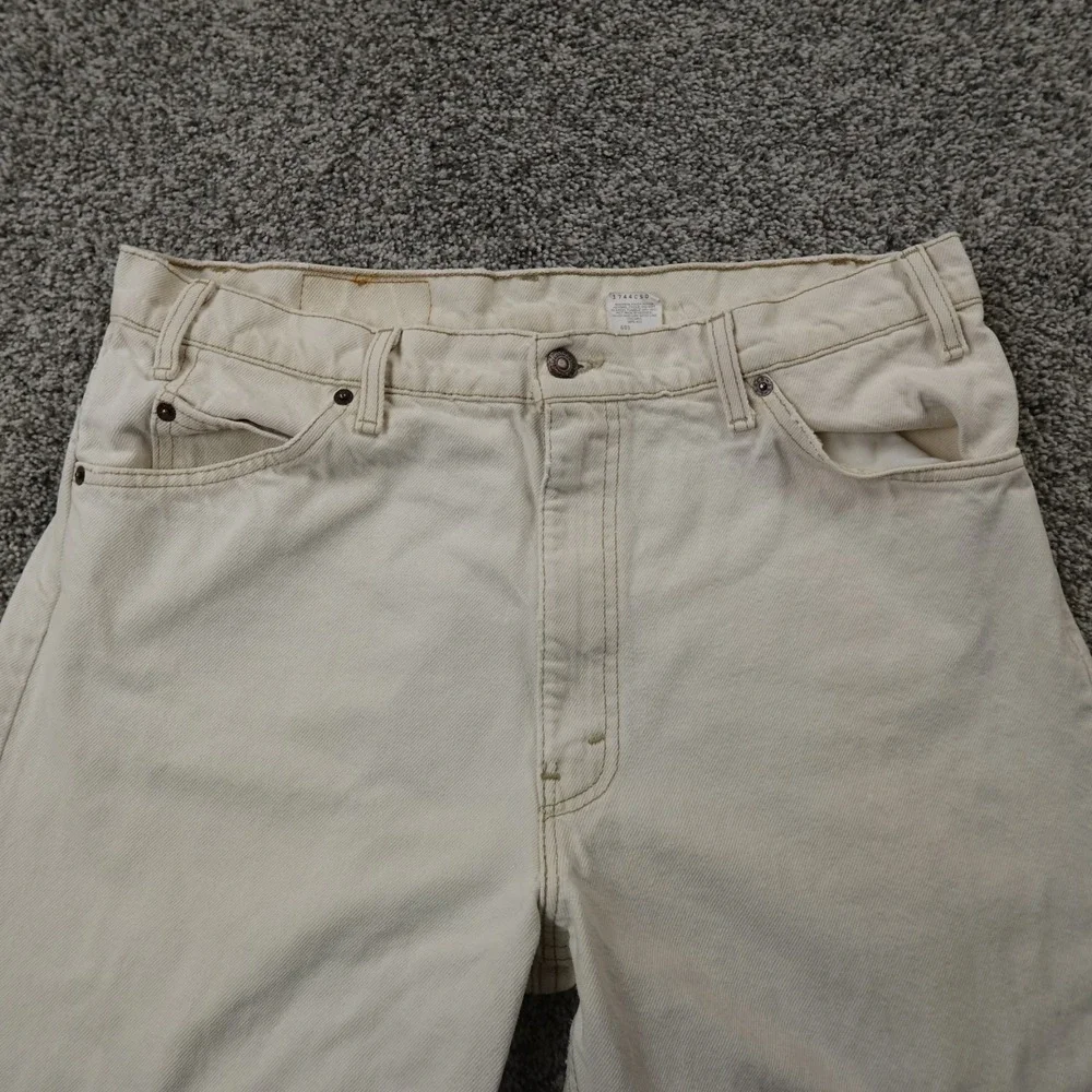 VTG Levis Jeans Mens 36X30 Beige Denim 550 Relaxed Tapered Orange Tab 90s‎ USA